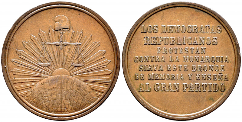Mexico. I Republic. Medal. 1868-1869. (Vives-827). Ae. 13,18 g. Protest by the D...
