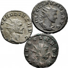 Lot of 3 coins from the Roman Empire. Antoninians of the Emperor Claudius II Gothic, all different and some rare. Ae. TO EXAMINE. Choice F/VF. Est...8...
