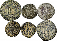 Lot of 6 medieval fleeces. TO EXAMINE. Choice F/Almost VF. Est...45,00. 

Spanish Description: Lote de 6 vellones medievales. A EXAMINAR. BC+/MBC-. ...