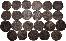 Lot of 23 coins of 1 blanca of Enrique III, mintmarks; Cuenca, Burgos, Toledo and Seville. TO EXAMINE. Almost VF/Choice VF. Est...300,00. 

Spanish ...