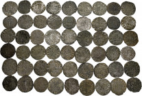 Lot of 54 Spanish medieval coins. Interesting. TO EXAMINE. Almost VF/VF. Est...400,00. 

Spanish Description: Lote de 54 monedas medievales española...