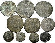 Lot of 10 coins of the Catholic Kings and Charles I. Different values and mints: Coruña, Cuenca, Granada, Segovia, Seville and Santo Domingo. Interest...