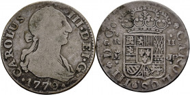 Lot of 2 pieces of 2 reales from Madrid (1730, 1779), contemoprary counterfeits. TO EXAMINE. Choice F/Almost VF. Est...25,00. 

Spanish Description:...