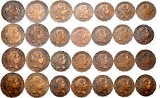 Lot of 28 coins of Isabel II. 1/2 Cent 1867/68 (19) and 1 Cent 1867/68 (9). Ae. TO EXAMINE. Almost VF/Choice VF. Est...50,00. 

Spanish Description:...