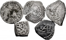 Lot of 5 silver coins of the Spanish Monarchy. TO EXAMINE. F/Almost VF. Est...60,00. 

Spanish Description: Lote de 5 monedas de plata de la Monarqu...