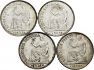 Lot of 4 coins of 1 peseta of 1933. TO EXAMINE. XF/Almost MS. Est...80,00. 

Spanish Description: Lote de 4 piezas de 1 peseta de 1933. A EXAMINAR. ...