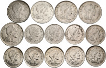 Lot of 14 coins from the Spanish Civil War. Government of Euzkadi 1 Peseta (9) and 2 Pesetas (5). TO EXAMINE. VF/Choice VF. Est...70,00. 

Spanish D...
