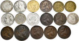 Lot of 17 coins, Brazil (16) and Cuba (1). Great variety of values, Kings and dates. Some interesting. Ag / Ae / Cu-Ni. TO EXAMINE. Almost VF/AU. Est....