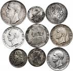 Lot of 9 foreign silver coins, 6 Italian and 3 Vatican coins. TO EXAMINE. Almost VF/Choice VF. Est...70,00. 

Spanish Description: Lote de 9 monedas...