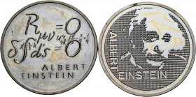 5 francs. 1979. (Km-57-58). Albert Einstein two types. Mint state. Est...30,00. 

Spanish Description: 5 francs. 1979. (Km-57-58). Cu-Ni. Albert Ein...