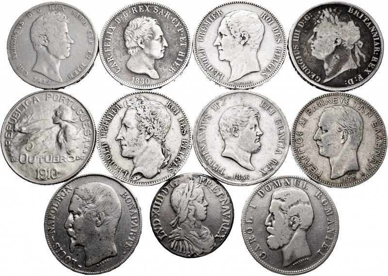 Lot of 11 different silver world coins. TO EXAMINE. F/Almost VF. Est...150,00. ...