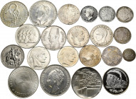 Lot of 21 world silver coins from different modules and countries. TO EXAMINE. Choice F/AU. Est...200,00. 

Spanish Description: Lote de 21 piezas m...