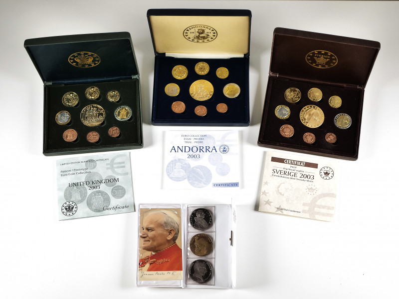 Lot of official boxes with original certificate, Vatican 1978, Sweden 2003, Ando...