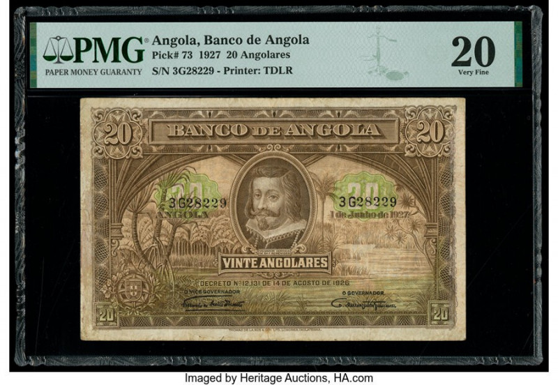 Angola Banco De Angola 20 Angolares 1.6.1927 Pick 73 PMG Very Fine 20. Previous ...