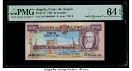 Serial Number 000001 Angola Banco De Angola 20 Escudos 15.8.1956 Pick 87 PMG Choice Uncirculated 64 EPQ. 

HID09801242017

© 2020 Heritage Auctions | ...