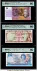 Australia Australia Reserve Bank 5 Dollars ND (1991) Pick 44g R213 PMG Gem Uncirculated 66 EPQ; Fiji Central Monetary Authority 1 Dollar ND (1974) Pic...