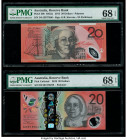 Australia Australia Reserve Bank 20 Dollars 2013; 2019 Pick 59h; UNL Two Examples PMG Superb Gem Unc 68 EPQ (2). 

HID09801242017

© 2020 Heritage Auc...