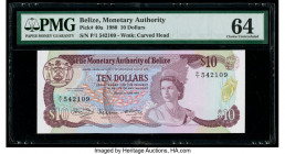 Belize Monetary Authority 10 Dollars 1.6.1980 Pick 40a PMG Choice Uncirculated 64. 

HID09801242017

© 2020 Heritage Auctions | All Rights Reserved