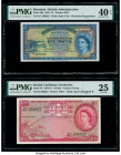 Bermuda Bermuda Government 1 Pound 20.10.1952 Pick 20a PMG Extremely Fine 40 EPQ; British Caribbean Territories Currency Board 1 Dollar 3.1.1955 Pick ...