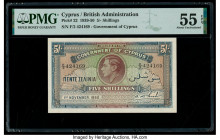 Cyprus Central Bank of Cyprus 5 Shillings 1.11.1950 Pick 22 PMG About Uncirculated 55 EPQ. 

HID09801242017

© 2020 Heritage Auctions | All Rights Res...