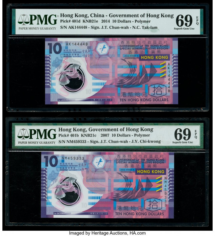 Hong Kong, Macau & Taiwan Group Lot of 4 Examples PMG Superb Gem Uncirculated 69...