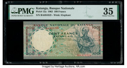 Katanga Banque Nationale du Katanga 100 Francs 18.5.1962 Pick 12a PMG Choice Very Fine 35. 

HID09801242017

© 2020 Heritage Auctions | All Rights Res...