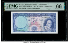 Macau Banco Nacional Ultramarino 10 Patacas 7.12.1977 Pick 55a KNB50g-m PMG Gem Uncirculated 66 EPQ. 

HID09801242017

© 2020 Heritage Auctions | All ...