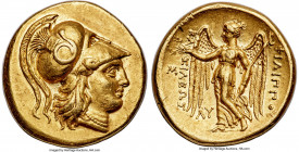 MACEDONIAN KINGDOM. Philip III Arrhidaeus (323-317 BC). AV stater (19mm, 8.56 gm, 5h). NGC AU 4/5 - 3/5, Fine Style, scuff, flan flaw. Lifetime issue ...