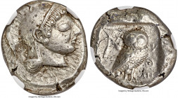 ATTICA. Athens. Ca. 510/500-490 BC. AR tetradrachm (24mm, 17.26 gm, 2h). NGC Choice XF S 5/5 - 4/5. Head of Athena right, wearing earring and crested ...