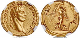 Claudius I (AD 41-54). AV aureus (19mm, 7.80 gm, 11h). NGC Choice XF 5/5 - 3/5, brushed. Rome, AD 41-42. TI•CLAVD•CAESAR•AVG•P•M•TR•P•, laureate head ...