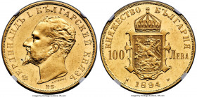 Ferdinand I gold 100 Leva 1894-KB MS60 Prooflike NGC, Kremnitz mint, KM21, Fr-2. Mintage: 2,500. An almost universally lower-grade type, prone to freq...
