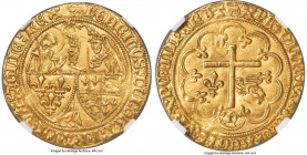 Anglo-Gallic. Henry VI (1422-1461) gold Salut d'Or ND (1423-1435) MS63 NGC, Amiens mint, Paschal Lamb mm, Fr-301, Dup-443, Elias-265b (R), W&F-380A 2/...