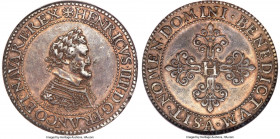 Henri IV Quadruple Piefort Franc 1607-A XF45 NGC, Paris mint, KM-P7, Ciani-1533, Rob-3615. 56.45gm. A thoroughly impressive example of this exceedingl...