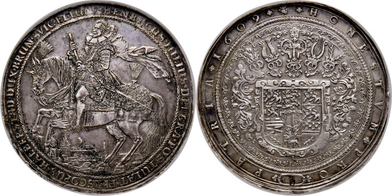 Brunswick-Wolfenbüttel. Heinrich Julius 5 Taler 1609-(o) AU58 NGC, Zellerfeld mi...