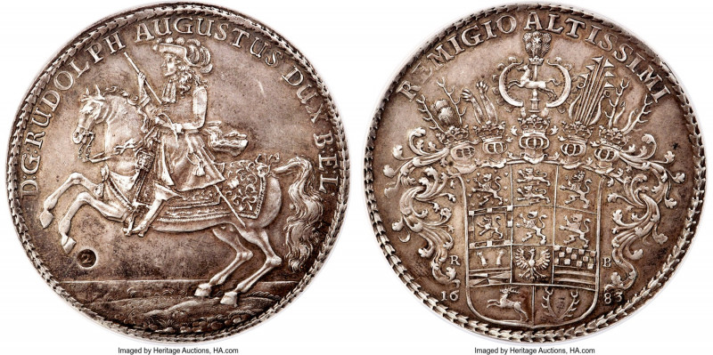 Brunswick-Wolfenbüttel. Rudolf August 2 Taler 1683-RB AU58 NGC, Zellerfeld mint,...