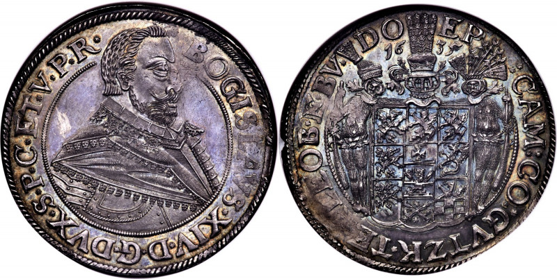 Pomerania-Cammin. Bogislaus XIV Taler 1635 MS66 NGC, Stettin mint, KM86, Dav-728...