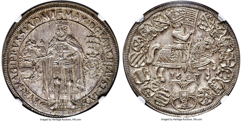 Teutonic Order. Maximilian I of Austria Taler 1603 MS64 NGC, Hall mint, KM3, Dav...