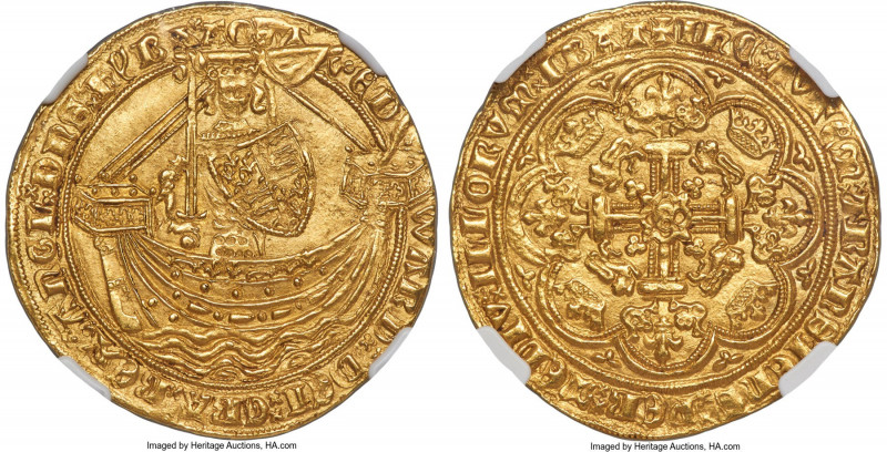 Edward III (1327-1377) gold Noble ND (1361-1369) MS66 NGC, Tower mint, Treaty Pe...
