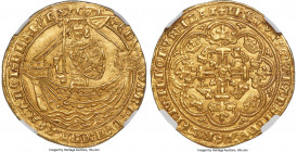 Edward III (1327-1377) gold Noble ND (1361-1369) MS66 NGC, Tower mint, Treaty Period, S-1503, N-1232, Schneider-86. 7.72gm. (annulet) ЄD | WΛRD: DЄI: ...