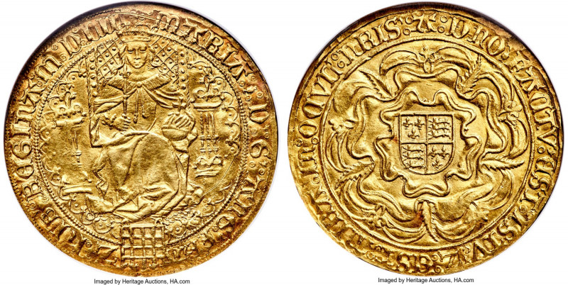 Mary (1553-1554) gold "Fine" Sovereign of 30 Shillings 1553 UNC Details (Obverse...