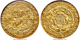 Mary (1553-1554) gold "Fine" Sovereign of 30 Shillings 1553 UNC Details (Obverse Scratched, Rim Damage) NGC, Tower mint, Pomegranate mm, S-2488, N-195...