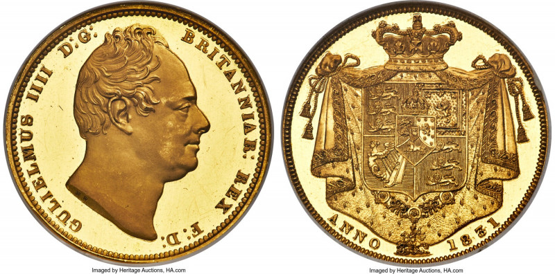 William IV gold Proof 2 Pounds 1831 PR65 Ultra Cameo NGC, KM718, S-3828, W&R-258...