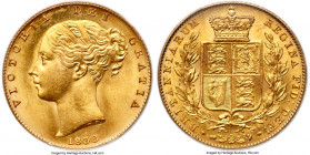 Victoria gold Sovereign 1838 MS65 PCGS, KM736.1, S-3852, Marsh-22 (R). Among the numerous Sovereign types of Victoria's long reign, few are so coveted...