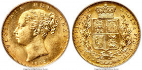 Victoria gold Sovereign 1842 MS65 PCGS, KM736.1, S-3852, Marsh-25. Variety with closed 2 in date. Preserved far above most Young Head Victorian Sovere...