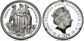 Elizabeth II silver Proof "Three Graces" 1000 Pounds (2 Kilos) 2020, KM-Unl. 2,010gm. Mintage: 50. Great Engravers Series. A sensational offering whos...
