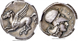 SICILY. Syracuse. Time of Timoleon, Third Democracy (ca. 344-317 BC). AR stater (22mm, 8.63 gm, 9h). NGC Choice XF S 5/5 - 5/5. Ca. 344-339/8 BC. Pega...