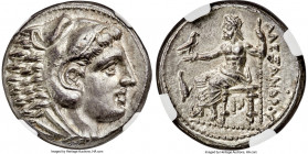 MACEDONIAN KINGDOM. Alexander III the Great (336-323 BC). AR tetradrachm (25mm, 17.26 gm, 8h). NGC MS S 5/5 - 5/5. Posthumous issue of 'Amphipolis', c...