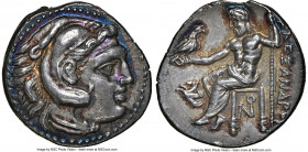 MACEDONIAN KINGDOM. Alexander III the Great (336-323 BC). AR drachm (18mm, 4.25 gm, 12h). NGC Choice AU S 5/5 - 4/5. Posthumous issue of Lampsacus, ca...