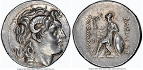 THRACIAN KINGDOM. Lysimachus (305-281 BC). AR tetradrachm (31mm, 16.97 gm, 12h). NGC Choice XF 5/5 - 4/5. Lampsacus, 297/6-282/1 BC. Diademed head of ...