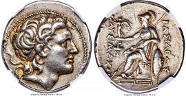THRACIAN KINGDOM. Lysimachus (305-281 BC). AR tetradrachm (29mm, 16.80 gm, 12h). NGC XF 5/5 - 4/5. Magnesia, 297/6-282/1 BC. Diademed head of deified ...